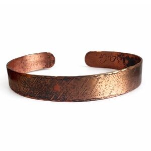 Vintage Copper Textured Cuff Bracelet Artisan Boho Patina Jewelry Sedona New